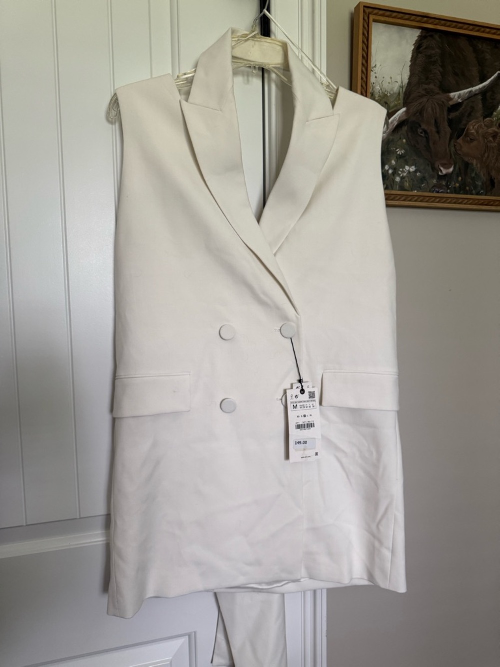 Zara Dress Double-Breasted Sleeveless in Ivory New